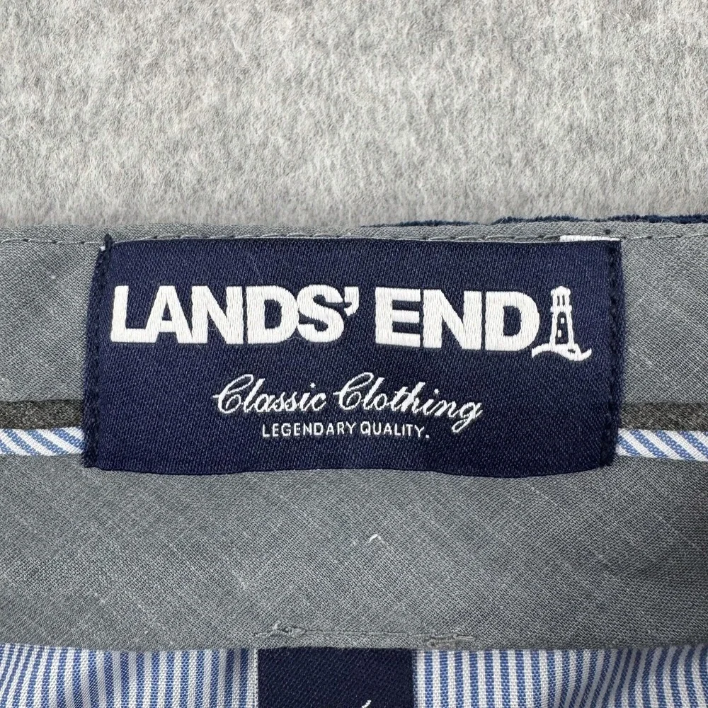 Lands End Pants Mens 34x27 Blue Corduroy Stretch Traditional Fit Casual Outdoor